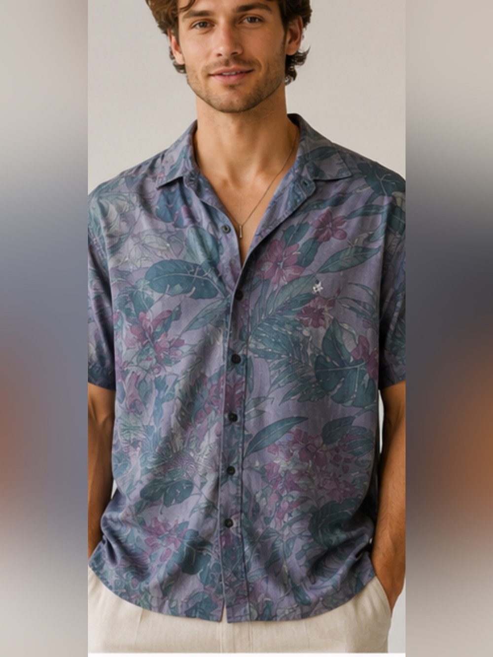 Goodfellow & Co Tropical Floral Shirt Mens XL Short Sleeve Button Front